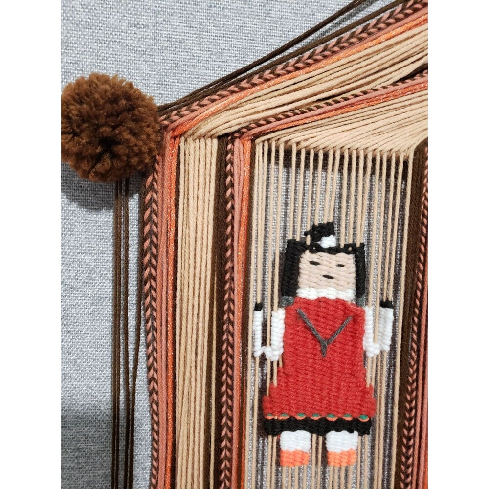 Vtg Wall Hanging Fiber Art Macrame Hand Woven Native Indian Dream Catcher 32" H - Picture 3 of 12